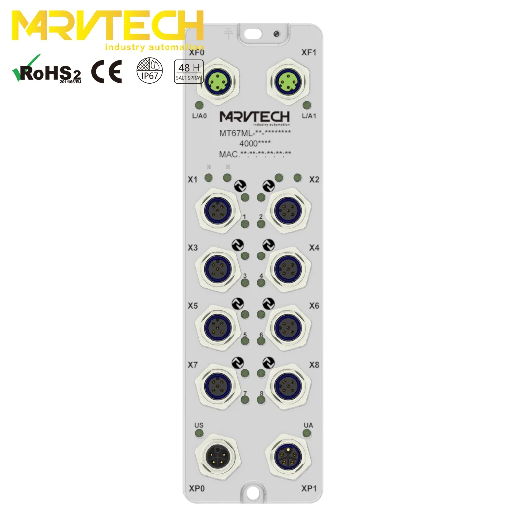 Marvtech Full Duplex IP67 Protection M12 IO-LINK Master Module With 8 Class A Port