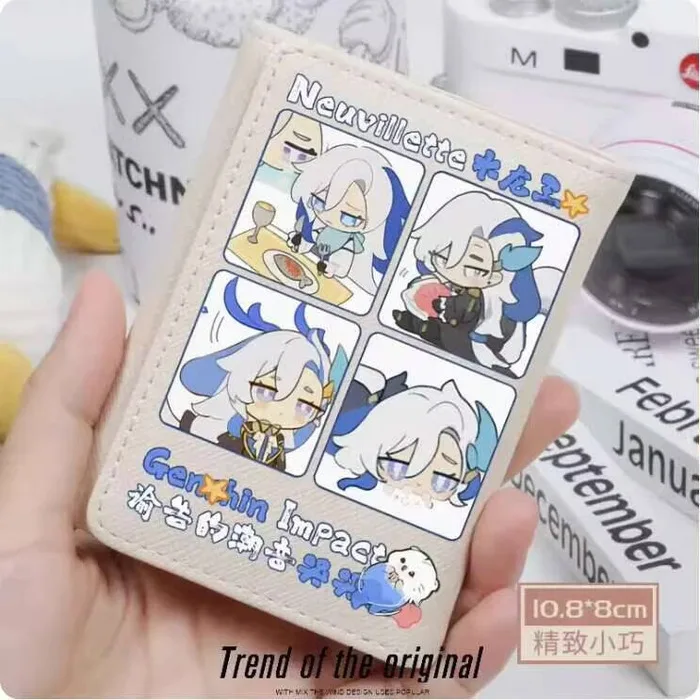 

Anime Genshin Impact Neuvillette Fashion Wallet PU Purse Card Coin Hasp Money Bag Cosplay Gift B127 hit