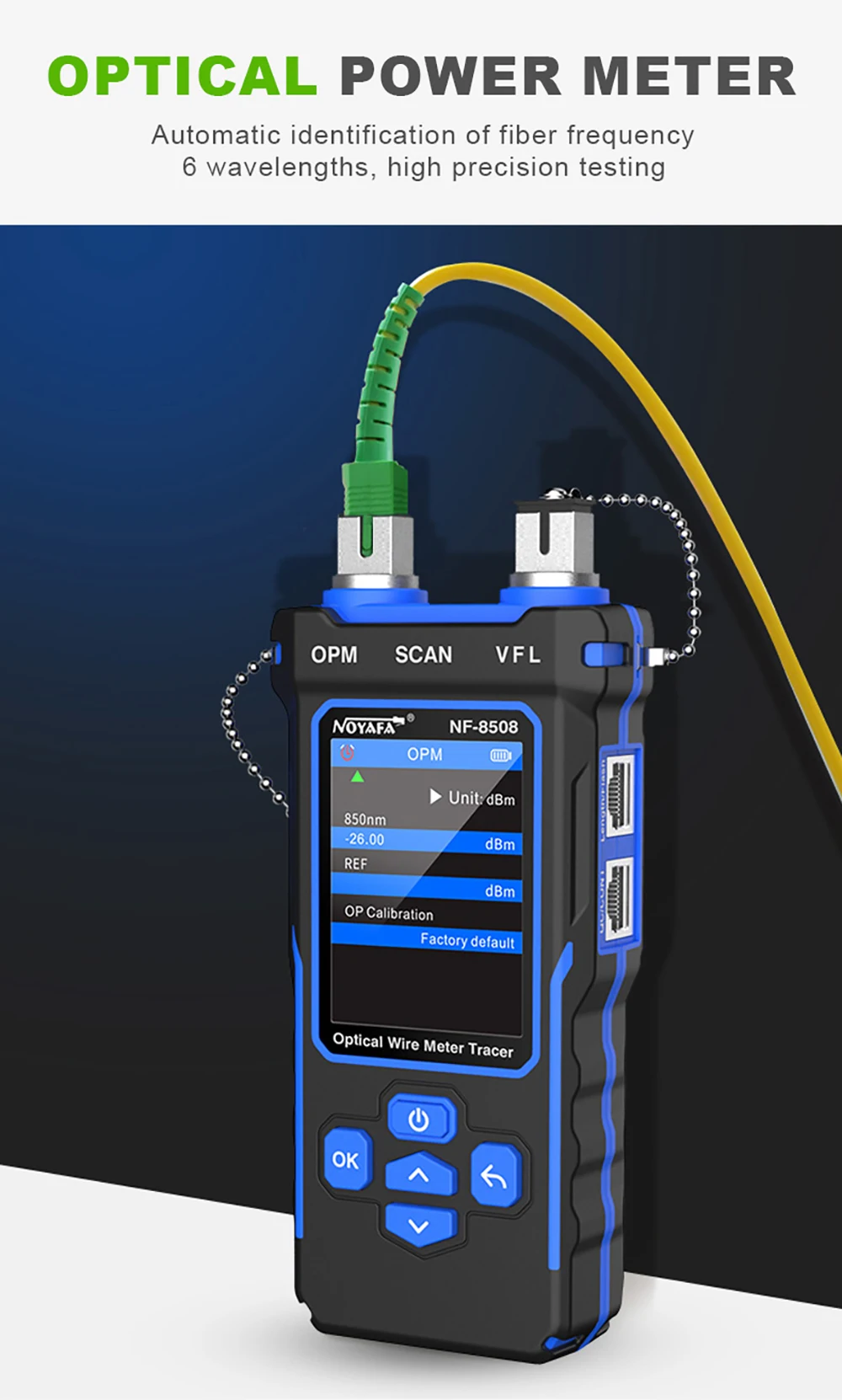 NF-8508 Kabeltester Tracker Länge messen Wiremap LCD PoE-Test VFL & OPM CAT5 CAT6 RJ45 Tester Kabellocator Inspektionswerkzeuge – Detail 9