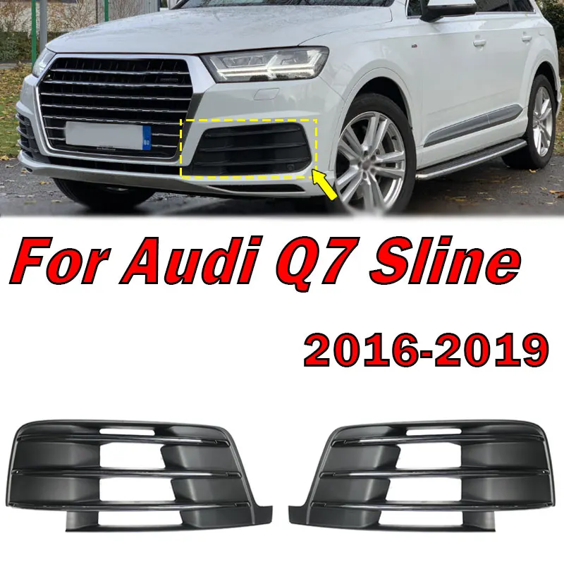 

Car Accessories For Audi Q7 Sline 2016-2019 Auto Front Bumper Fog Light Cover Signal Lamp Foglamp Grille 4M0807682D 4M0807681D