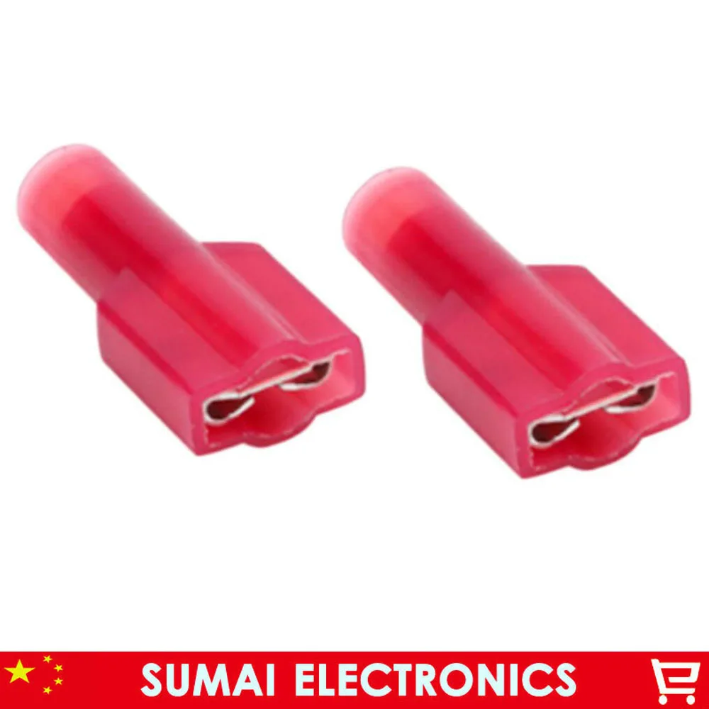 Red female FDFNY1.25-250 cold-pressed terminal Insulated Terminal For 0.5-1.5mm2 , 22-16 AWG Wire 10A