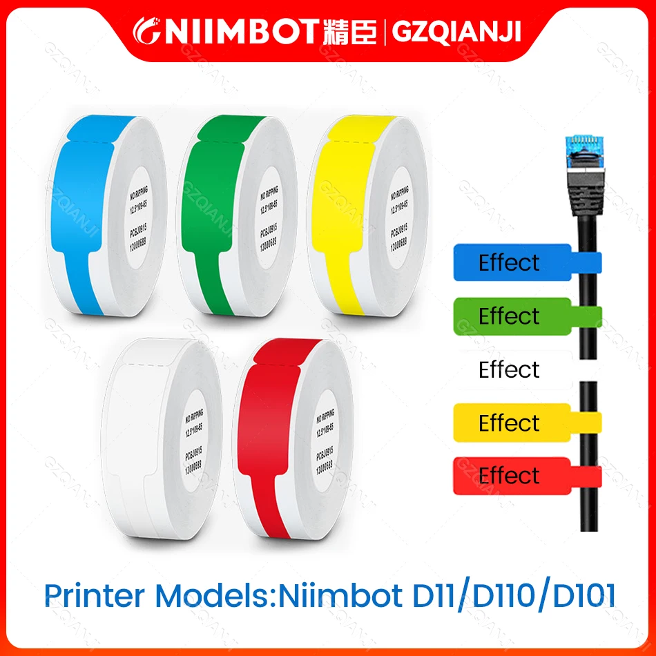 Original Niimbot D11 D110 Label Tape Paper Waterproof Label Printer Cable Paper Outdoor Printer Supplies Sticker Paper Etiquetas