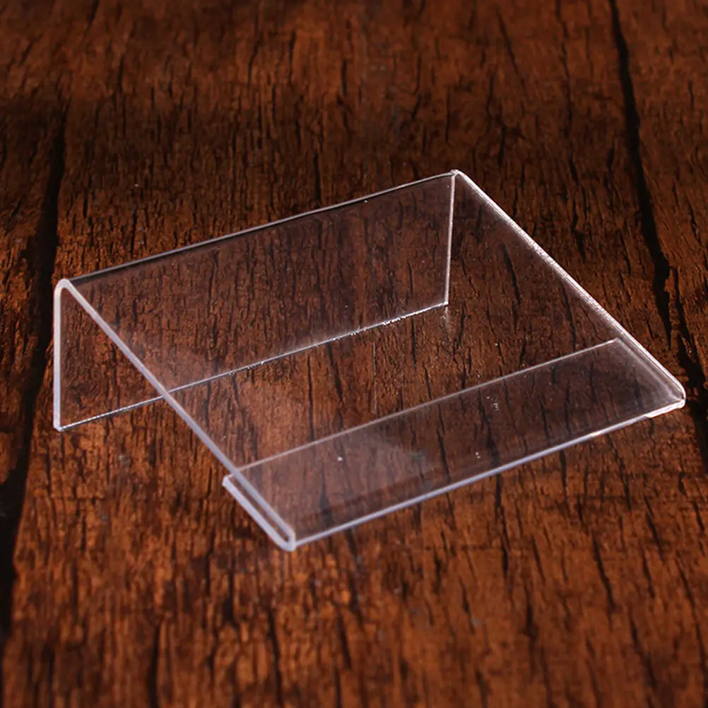 10Pcs Acrylic Price Display Holder Rack Wear-Resistant Stable Sign Stand for Price Tags Store Display Advertising Promotional