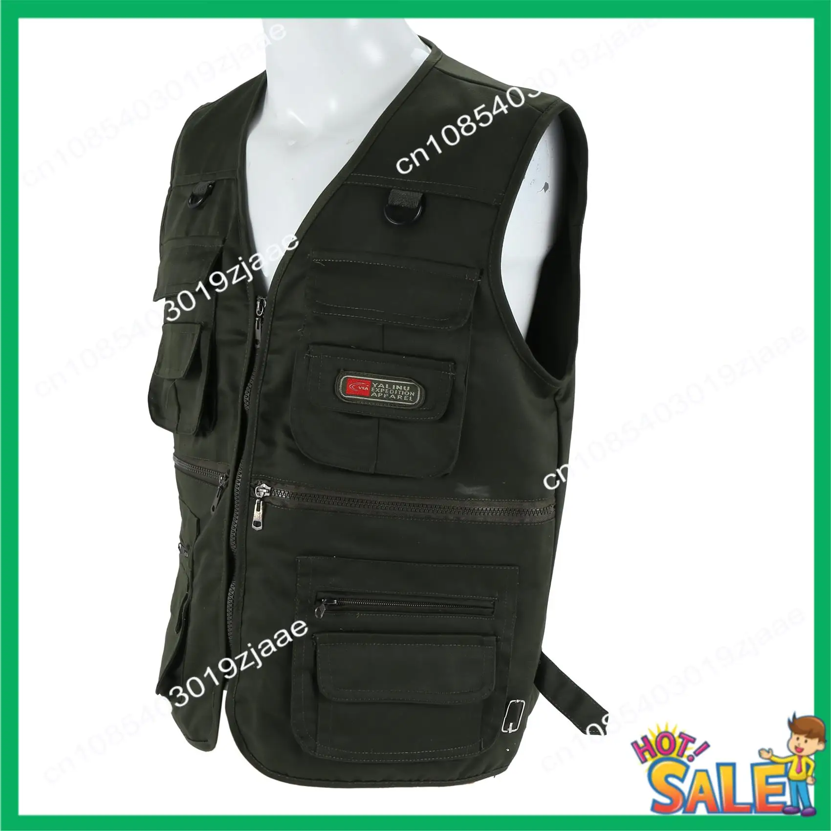 

Новое поступление, мужской жилет для рыбалки с несколькими карманами на молнии для фотографии/охоты/подорожей, спорта на открытом воздухе