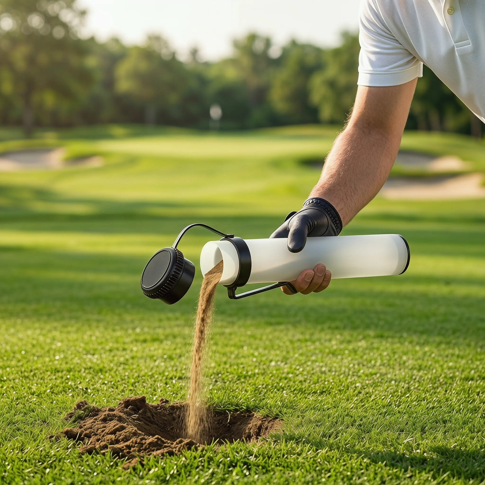 Divot Filler Sand Bottle Universal Golf Cart Sand Bottle With Holder Club Golf Cart Attachment Plastic Dispenser For Golf Course
