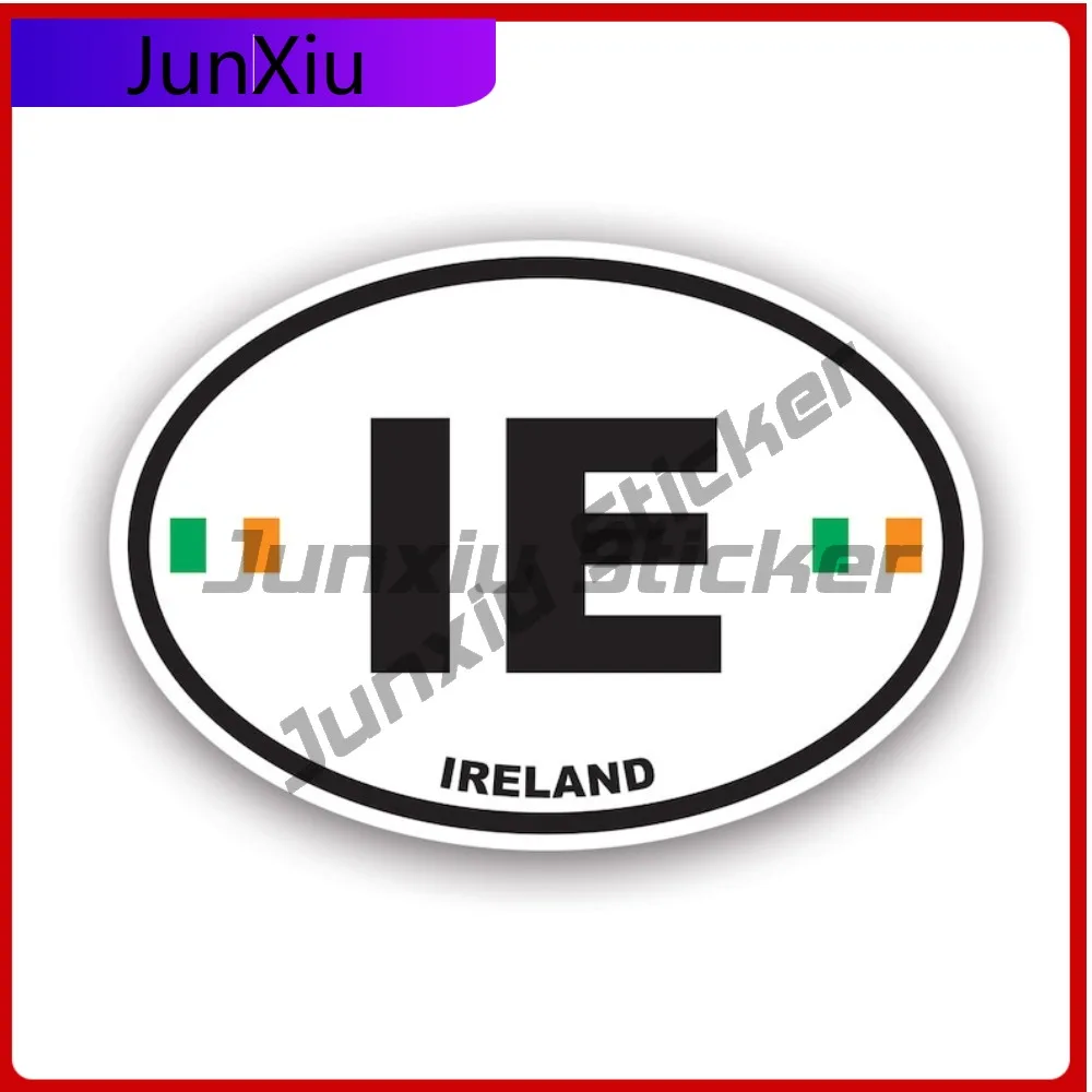 

Ireland Oval Sticker Uv Protected Decals Uv Protected Irish Flag Country Code Euro Ie V1 Cute Style Bumper Use Waterproof Vin