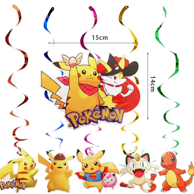 Pokemon Birthday Party Decoration for Kids Cartoon Pikachu Aluminum Foil Latex Balloon Disposable Tableware Event Supplies Toys