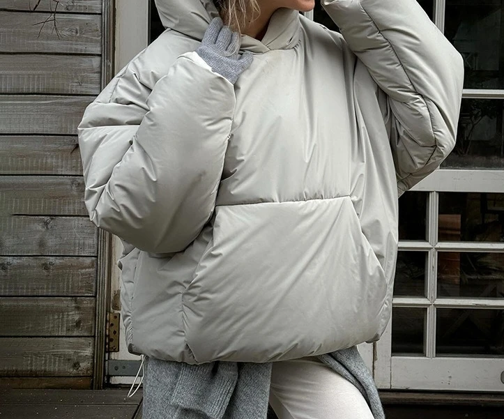 

2025 женское повседневное модное свободное хлопковое пальто с капюшоном, новый стиль