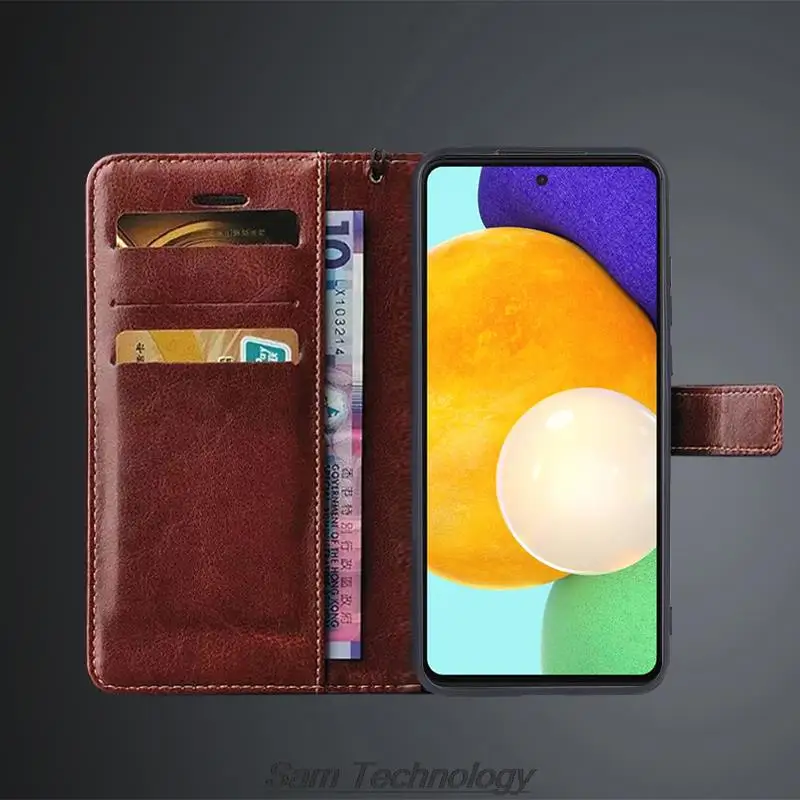 Card Holder Cover Case for Samsung Galaxy A52 A52s 5G Pu Leather Flip Cover Retro Wallet Phone Case Business Fundas Coque