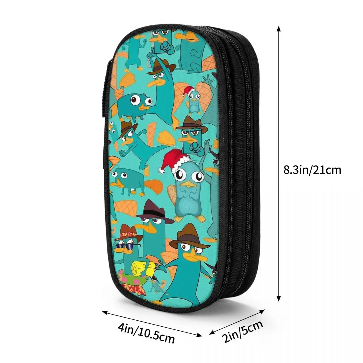 Perry The Platypus Pattern Pencil Cases Lovely Pen Bags Kids Big Capacity School Supplies Gift Pencilcases