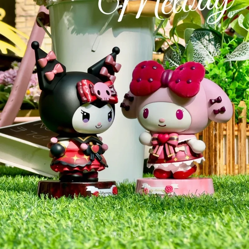 2025 Kawaii Sanrio Kuromi My Meldoy Pvc Anime Action Figurine Toys Girl Series Cartoon Handmade Model Doll Room Decor Girl Gifts