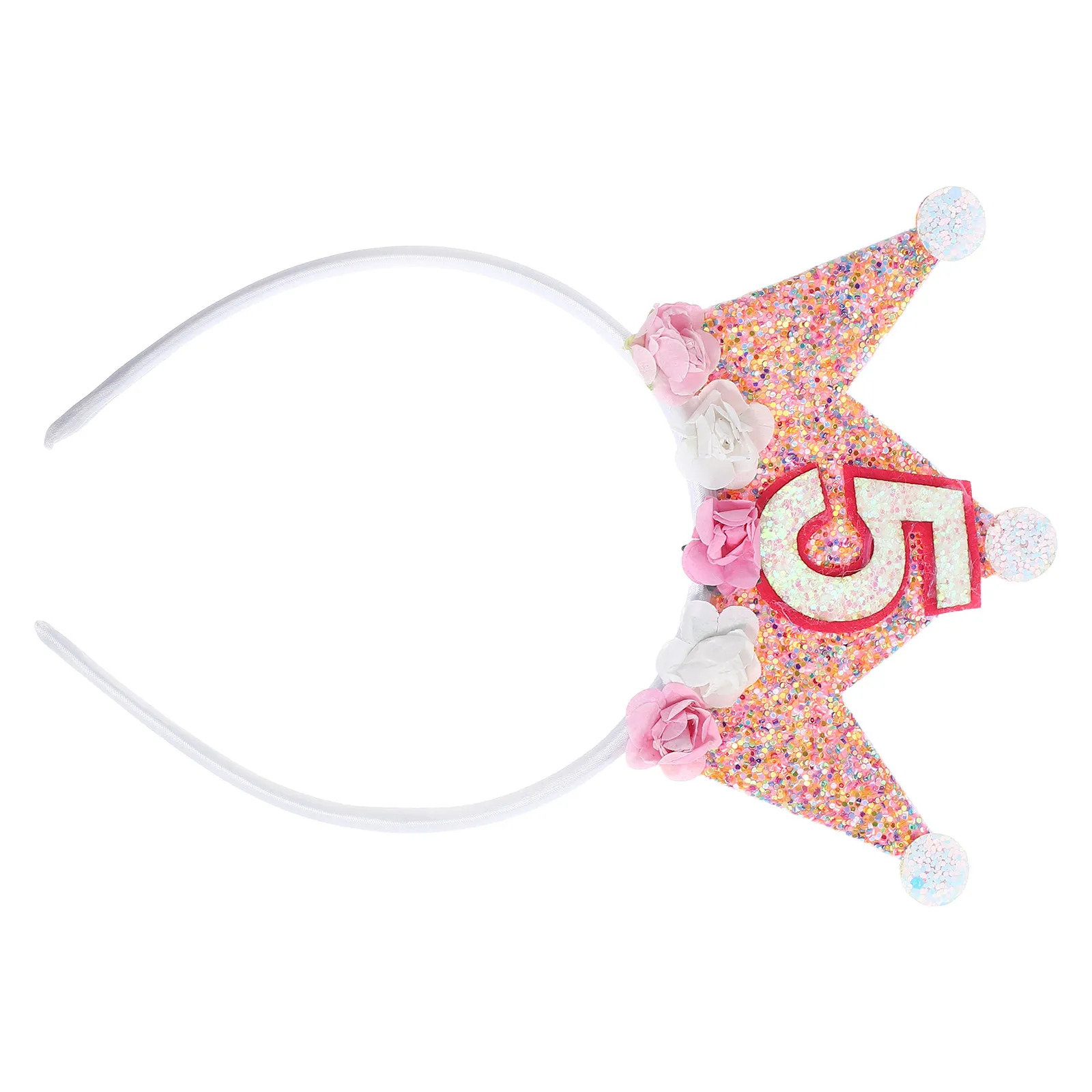 

Princess Crown Headband for Girls Glitter Birthday Tiara Comfortable Elastic Toddler Girls Princess Crown Hairband Party