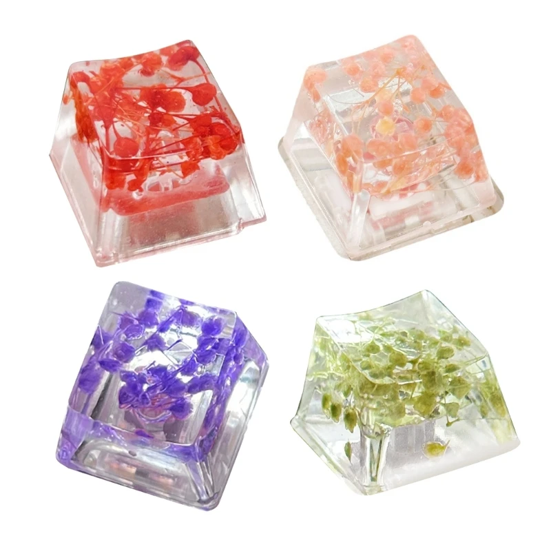 

OEM-профиль клавишных колпачков из смолы с подсветкой для механических клавиатур, полупрозрачные колпачки с сухими цветами, R58F