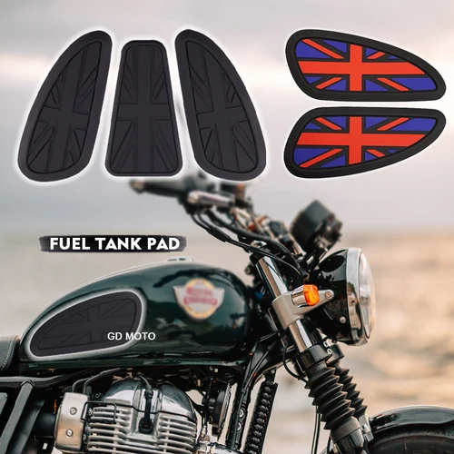 Imagen 1 del producto Pegatina de cubierta de almohadilla de depósito lateral para motocicleta, para Enfield Himalayan 450 452 Interceptor 650 Continental INT650 GT650 Thruxton 1200 R