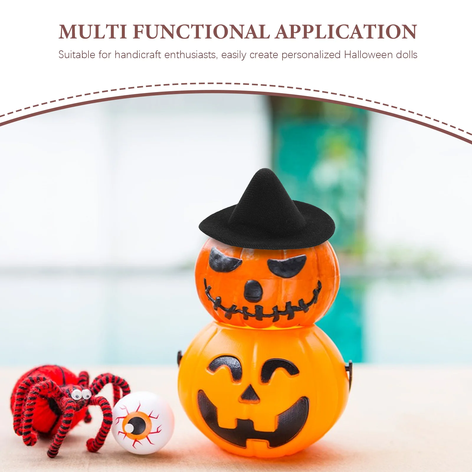 4 Stuks Miniatuur Heksenhoeden Zwart 10 Cm Halloween Feestartikelen Diy Ambachten Poppenhuis Accessoires Cake Toppers Mini Tovenaarshoed