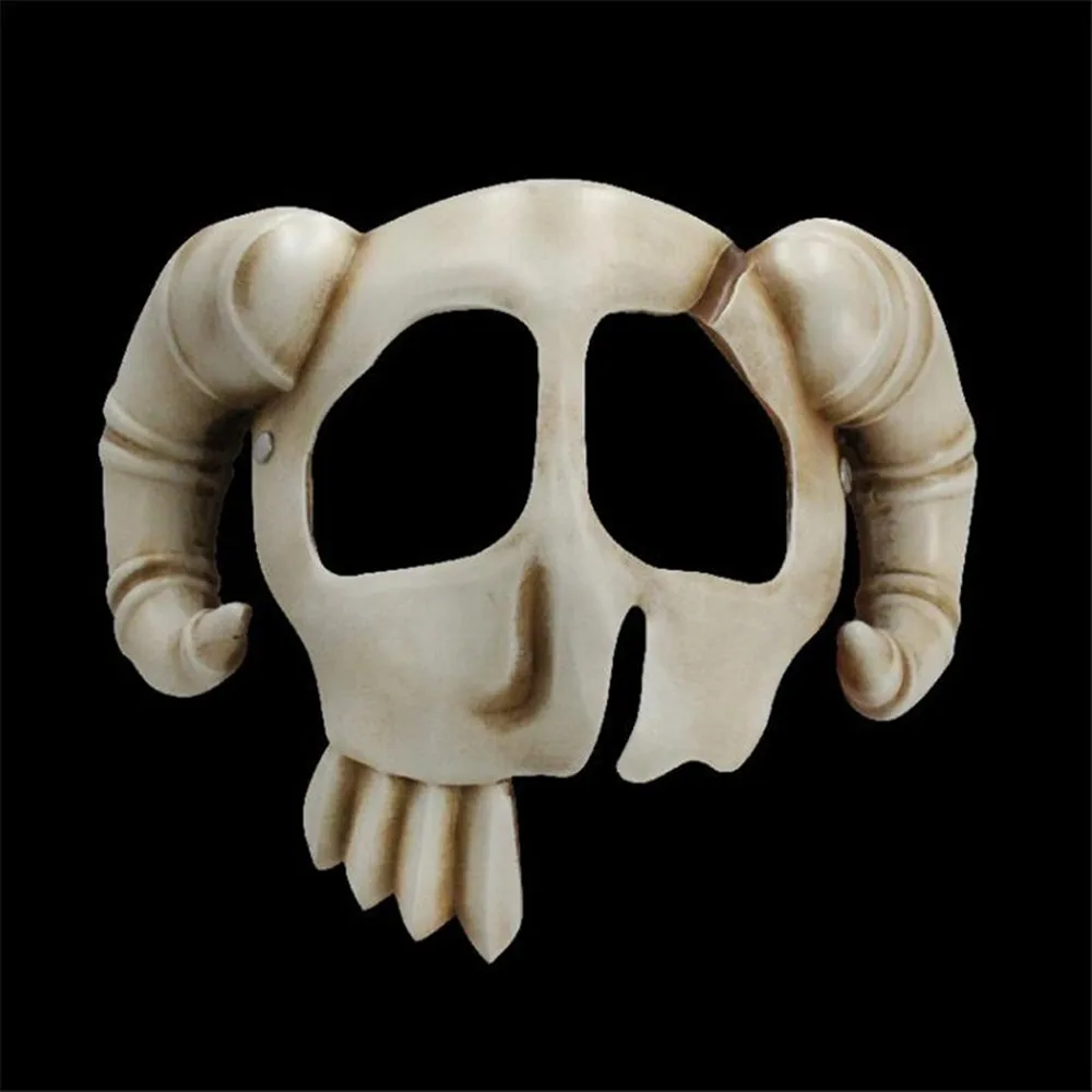 Full Size Skull Horn Cosplay Mask, Costume Props, Halloween Party Masquerading Balls, Resin