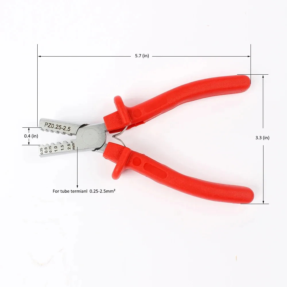 PZ 0.25-2.5 Germany Style Crimping Plier Crimping Tool for 0.25-2.5mm2 Cable End Sleeves