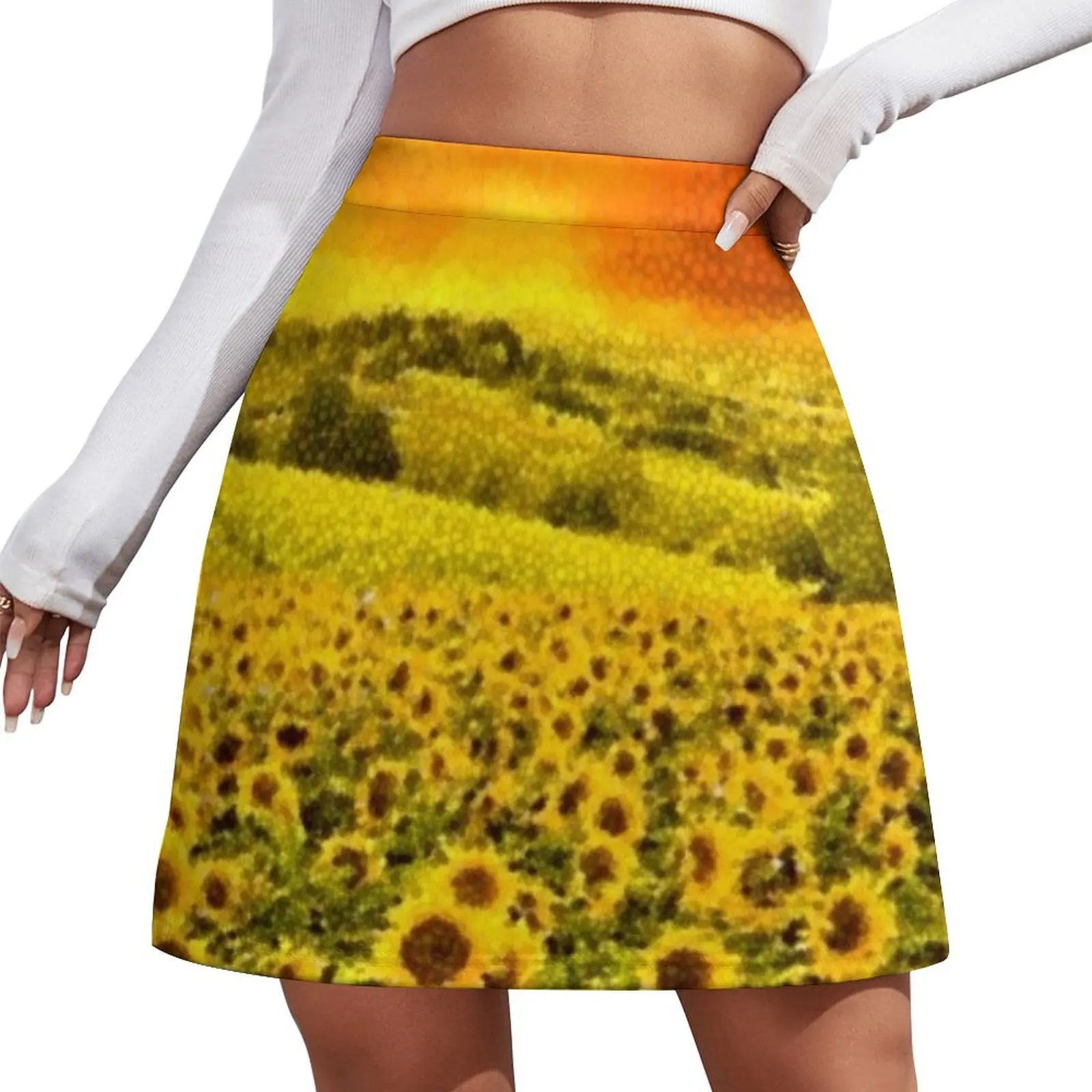 

Tuscany sunflower rolling hills and fields - Style 2 - Jéanpaul Ferro Mini Skirt korean luxury clothing womens skirts cosplay