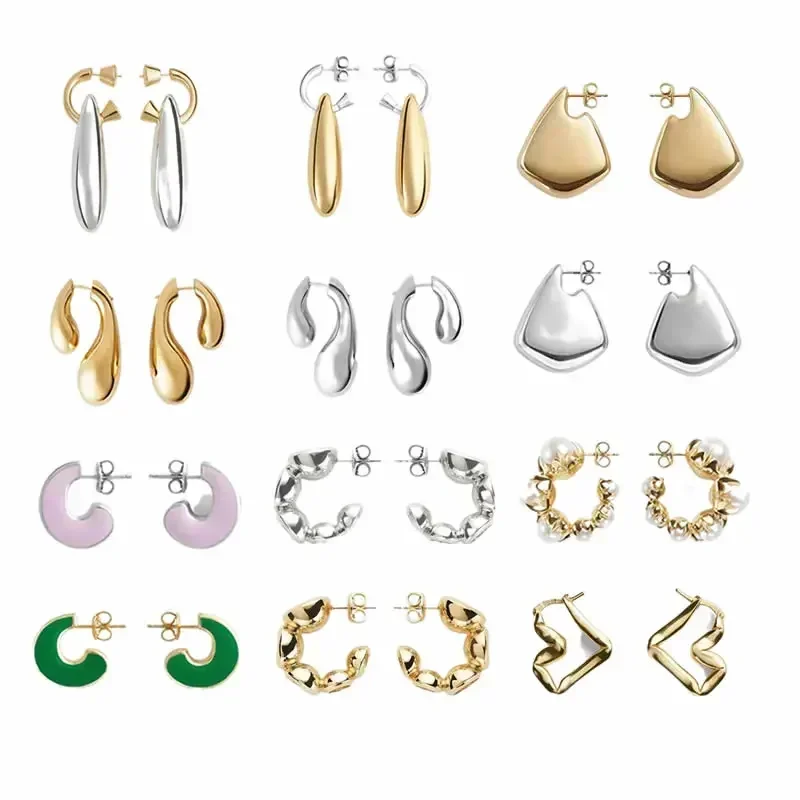 BV South Korea's Best Selling New 925 Sterling Silver Needle Tragus Pierced Earrings Creative Simple Trendy Jewelry Gift