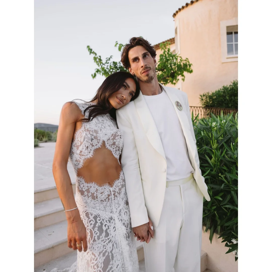 Rebecca Customized High Neck Sweep Train Prom Dress All‑Over Floral Lace vestidos de noche Crop‑Top Cut‑out Evening Dresses 2026