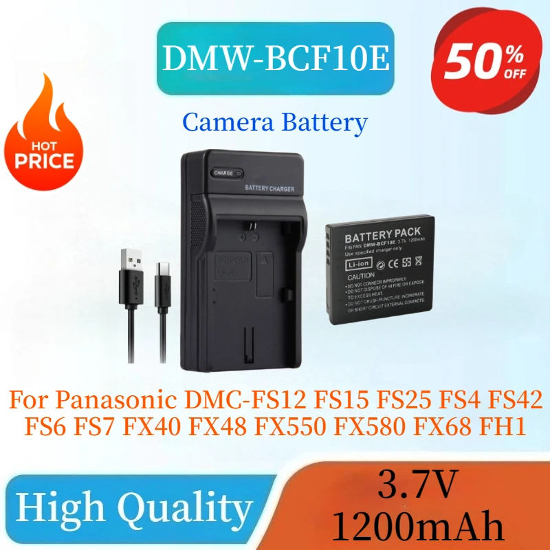 

DMW-BCF10E BCF10E 3.7V 1200mAh Camera Battery For Panasonic DMC-FS12 FS15 FS25 FS4 FS42 FS6 FS7 FX40 FX48 FX550 FX580 FX68 FH1