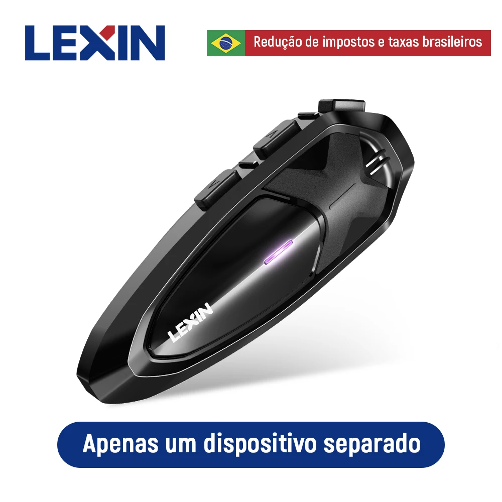 Fone de ouvido intercomunicador para motocicletas Lexin GTX Bluetooth, apenas um dispositivo separado, para o fone de ouvido