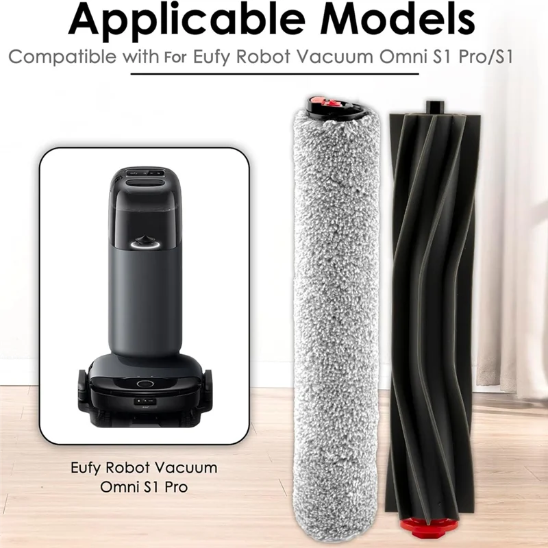 Main Brush Rolling Mop For Eufy Omni S1 Pro/Omni S1 Robot Vacuum Cleaner Replacement Parts