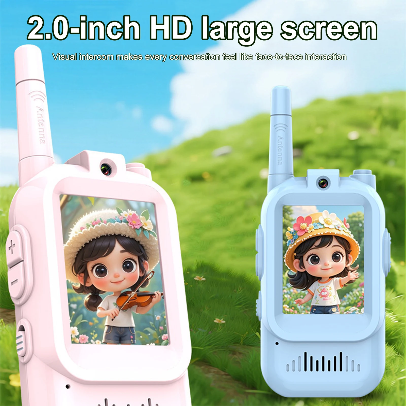 Citofono portatile per bambini con videocitofono Walkie Talkie Schermo da 2 pollici per ragazzi e ragazze di 3 4 5 6 7 8 anni