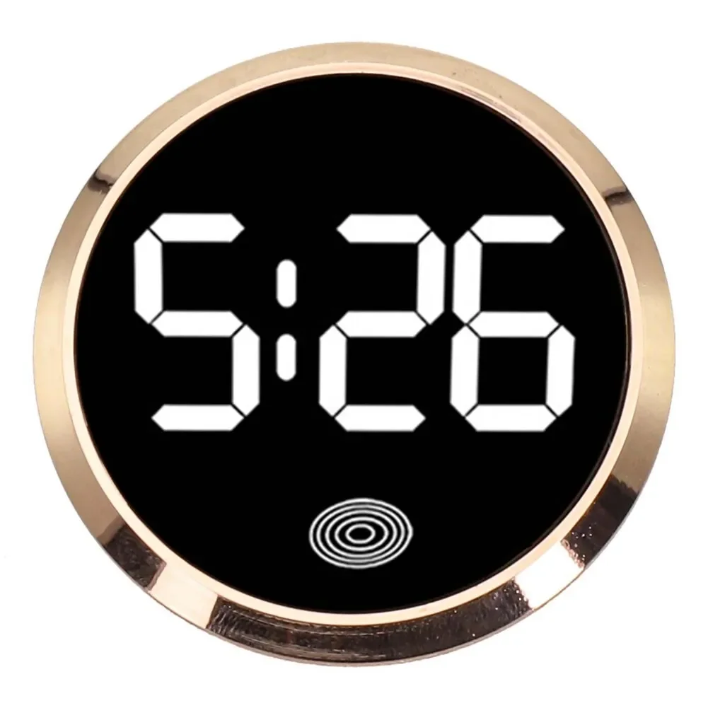 Black Car Clock Multi-color Backlight Auto Clock Auto Ornament Vehicle Watch Practical Car Supplies Touch Type Button