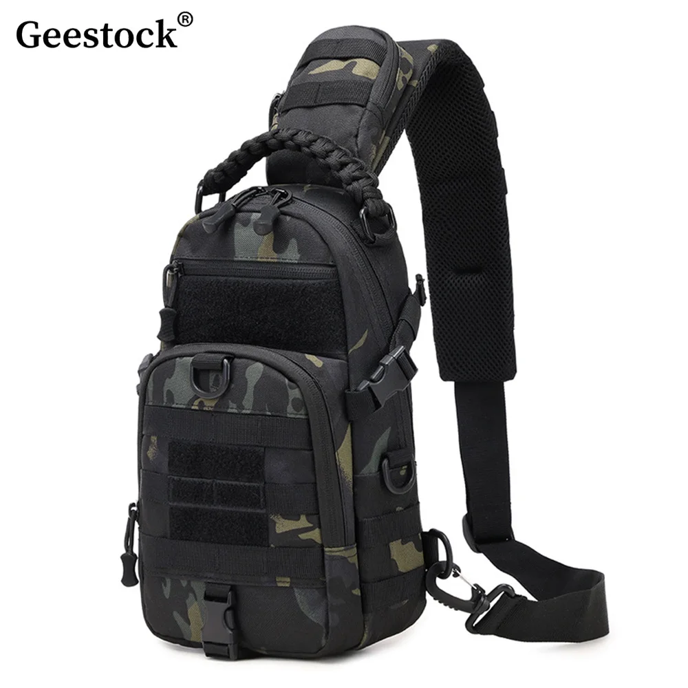 

Geestock Мужская нагрудная сумка для кемпинга, уличная поясная сумка, походная, скалолазание, рыбалка, система Molle, сумки на ремне, дорожный рюкзак на плечо