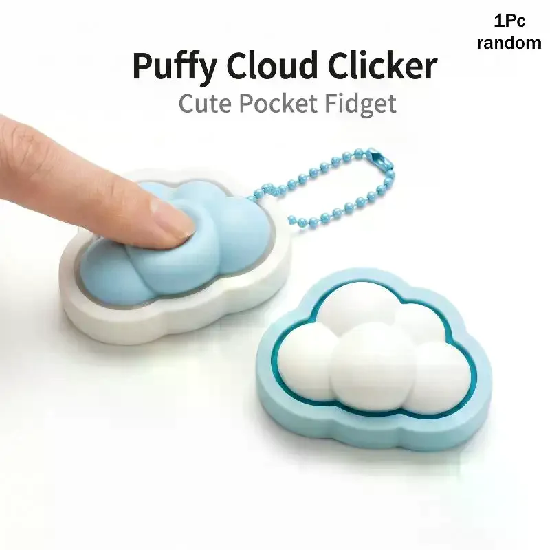 3D Printed Foods Clicker Keychain Simulated Cake Chocolate Pendant Decompress Keyring Stress Relief Toy