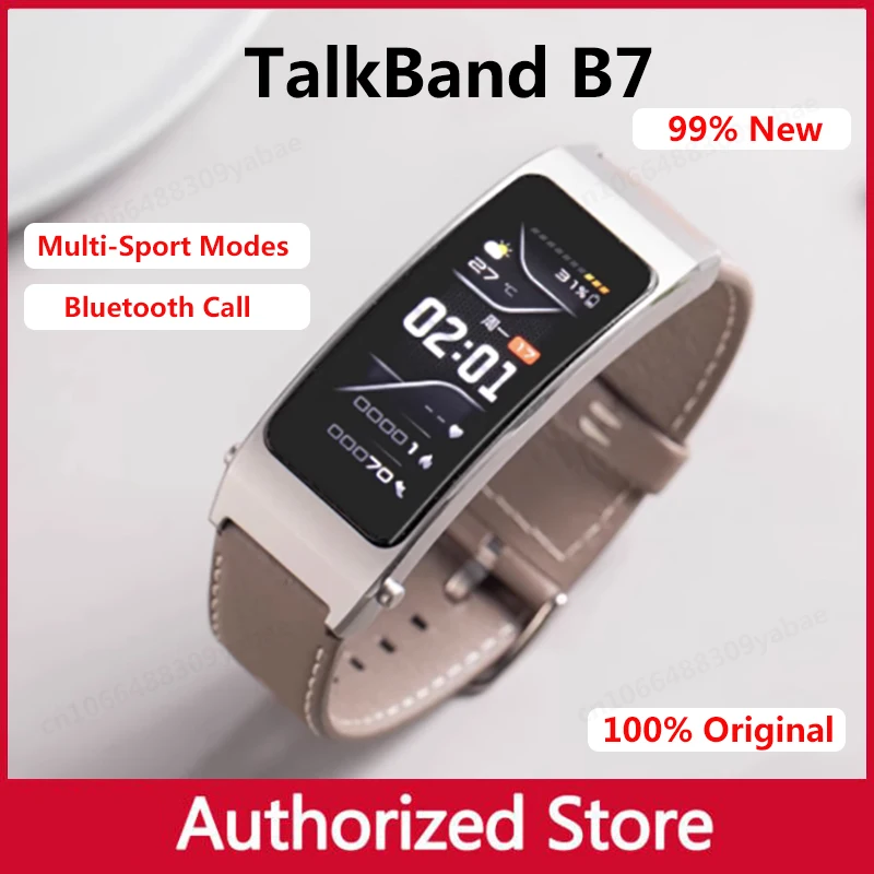 Умная Bluetooth-гарнитура Huawei TalkBand B7 для мужчин и женщин, спортивные часы с пульсометром, мониторингом здоровья и кислорода в крови