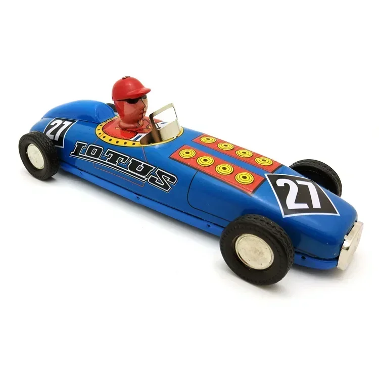 [Funny] Adult Collection Retro Wind up toy Metal Tin F1 Racing car champion racer Clockwork toy figures model vintage toy gift