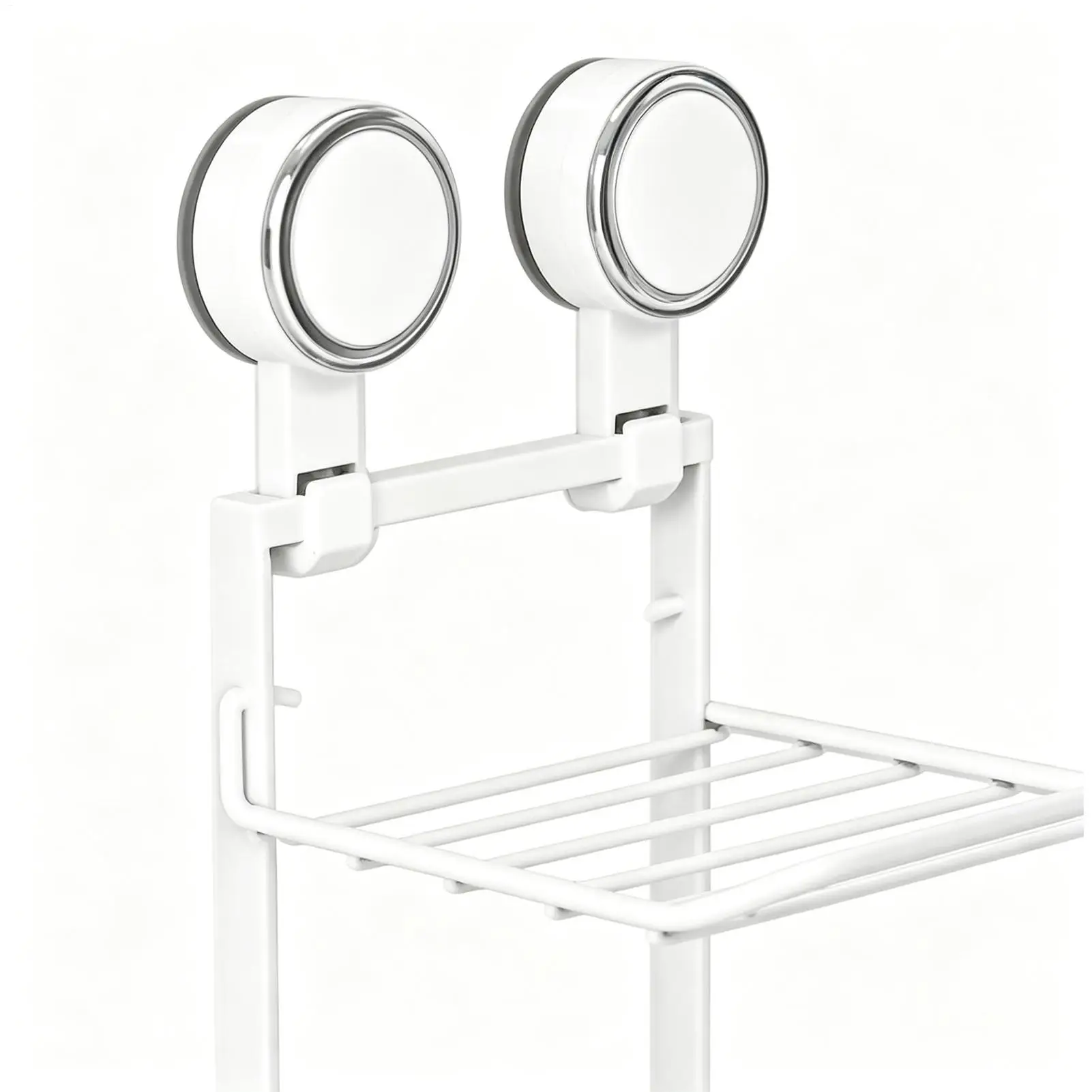 Folding Bathroom Wall Shelf 3 Tiers Suction Cup Detachable Folding Storage Shelves Wall Mounted For Kitchen Dining Room Bathroom