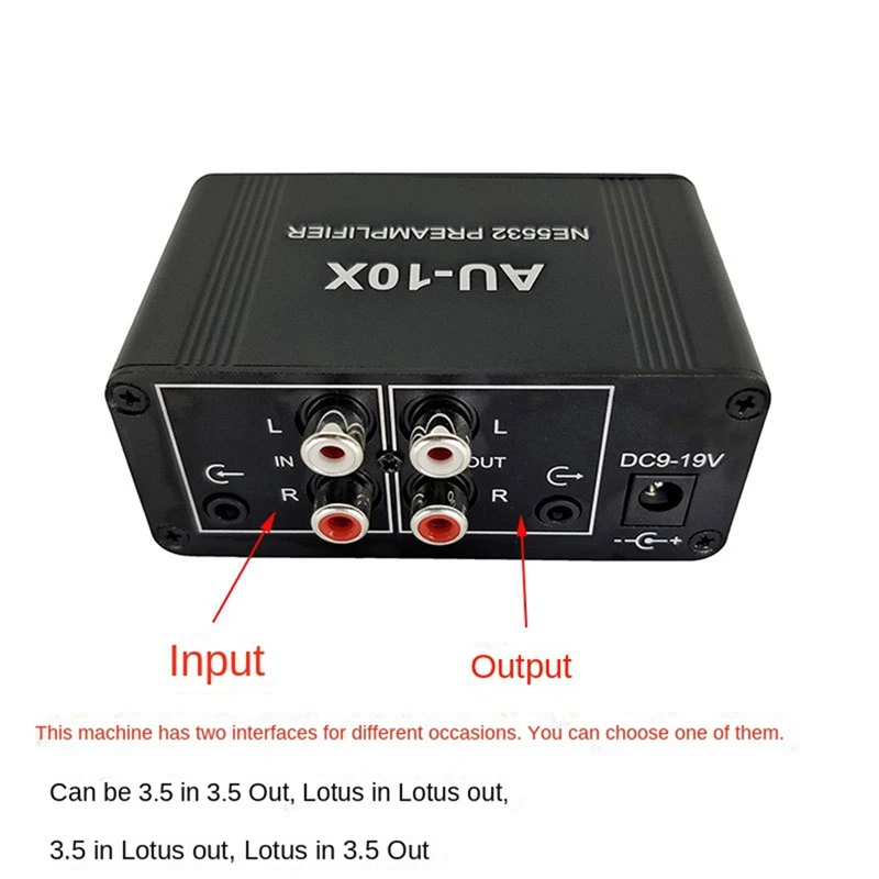 Mini Audio Preamplifier 3.5Mm Input Output For Headphone Audio Phone Sound Controller US Plug