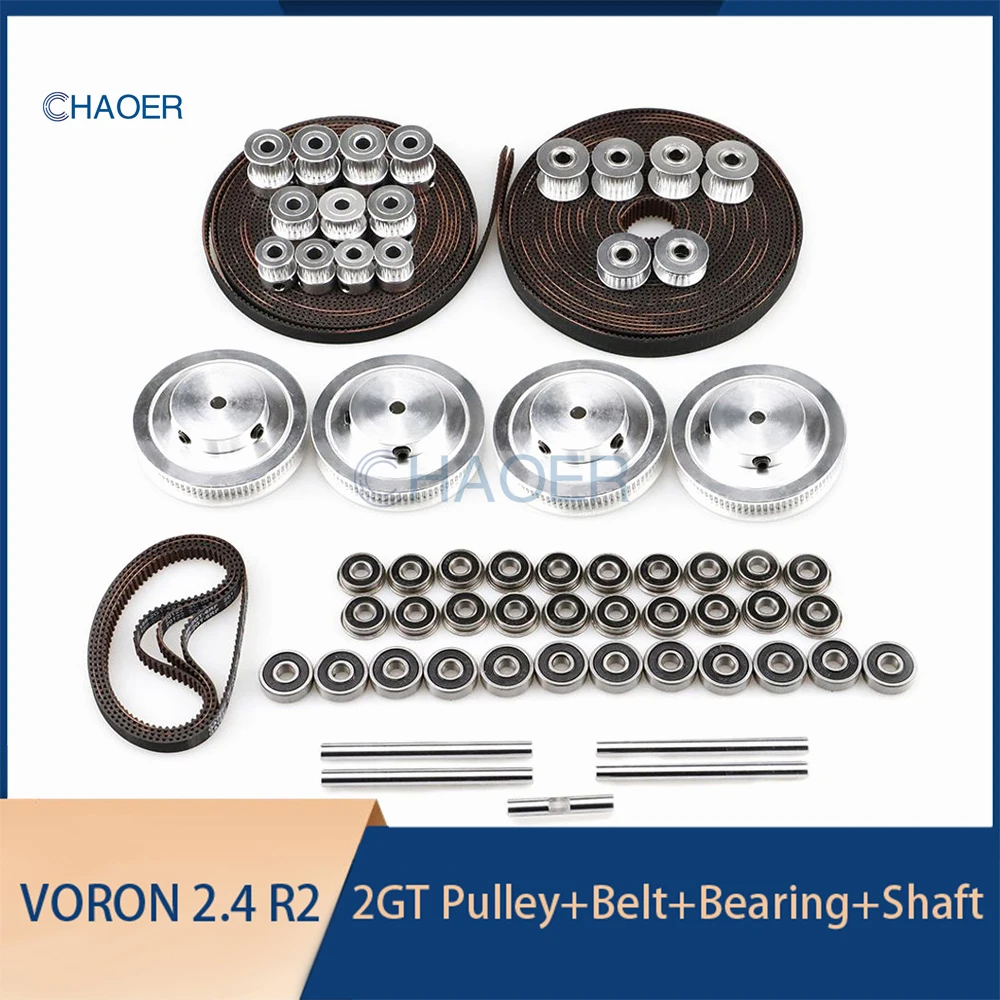 

VORON 2.4 R2 Motion Parts GT2 LL-2GT RF Open Timing Belt 2GT 16T 20T 80T Tooth Pulley 188-2GT RF Belt Shaft Bearing 625 F695 2RS