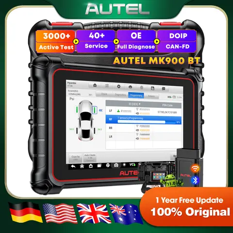 Autel MaxiCOM MK900-BT Car Diagnostic Tools OBD2 Scanner 40+ Service 3K+ Active Tests All Sys FCA Renault SGW Up of MK900
