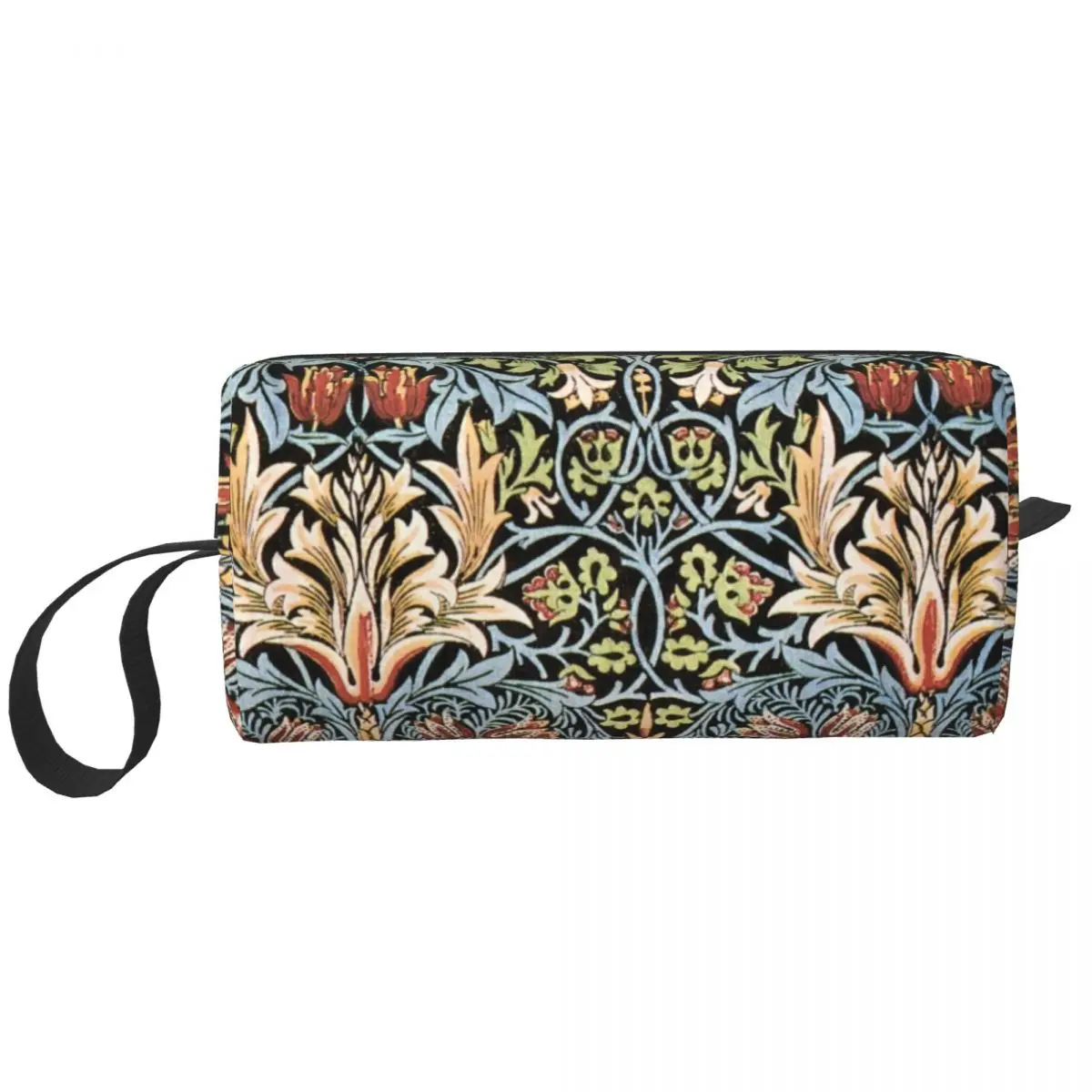 Snakeshead Printed Textile Makeup Bag Women Travel Cosmetic Organizer Cute William Morris Floral Pattern Storage Toiletry Bags