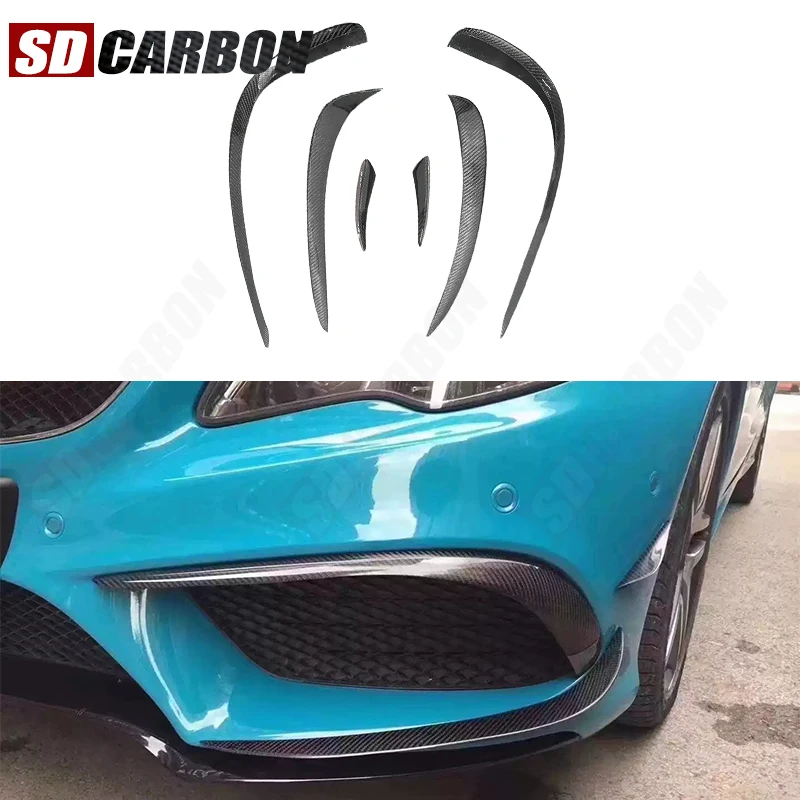 For Mercedes-Benz E-Class W207 2014-2016 Carbon Fibre Front Bumper Bulkhead Decorative Wind Blade Upgrade Auto Parts body kit
