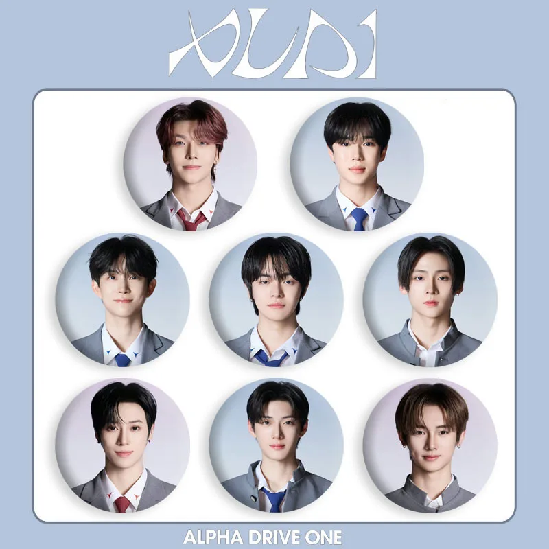 ALD1 Brooch ALPHA DRIVE ONE Character Printing Round Tinplate Badge Bag Hat Decoration JUNSEO ARNO LEO GEONWOO Fans Gift
