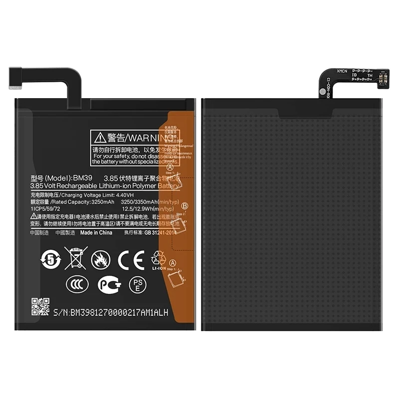 Brand New BM39 32026 350mAh Battery For Xiaomi 6 Mi 6 Mi6 BM39 High Quality Phone Replacement Batteries