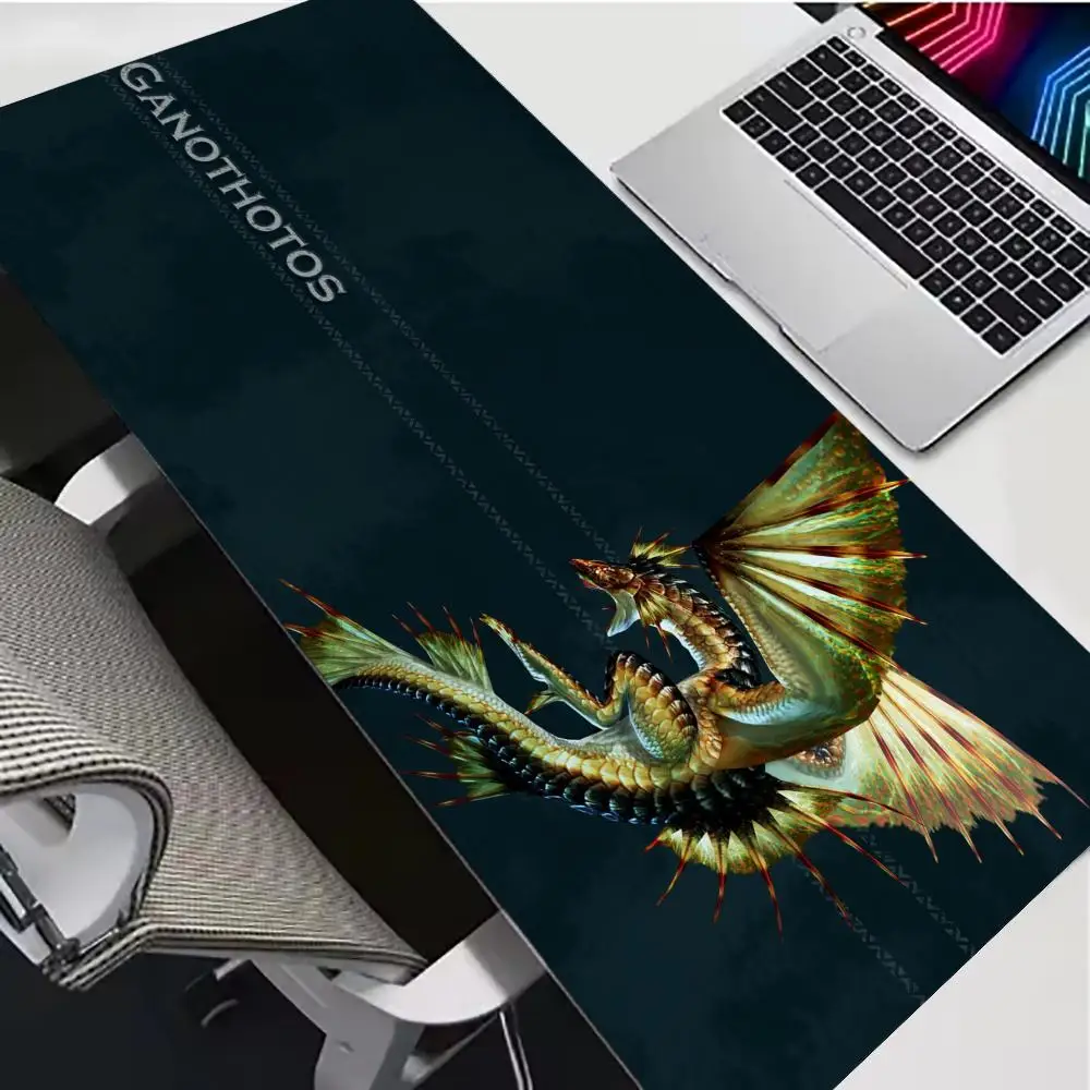 Penjualan laris Monster Hunter mouse pad XXL alas mouse anti selip aksesoris kantor komputer alas mouse karpet permainan e-sports.