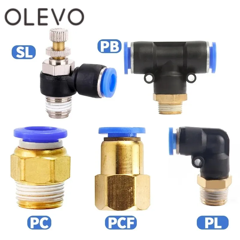 Pneumatic Fitting Pipe Air Connector Tube Quick Release Fittings Water Push In Hose Plastic 4/6/8/10/12/14mm PU PY Connectors