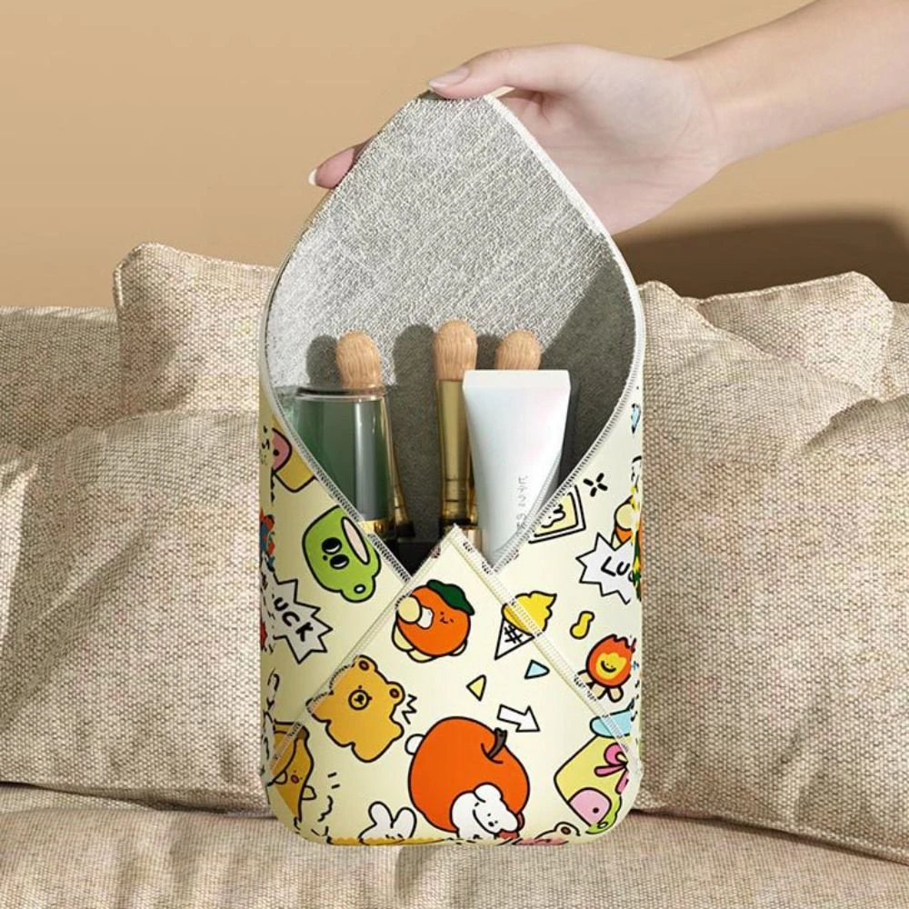 Cloth Self-adhesive Camera Storage Bag Cartoon Pattern Anti Scratch Portable Magic Makeup Bag Wear Resistant Soft