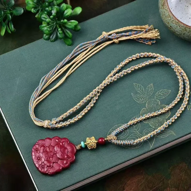 Natural mineral and purple clay nine-tailed necklace with high content