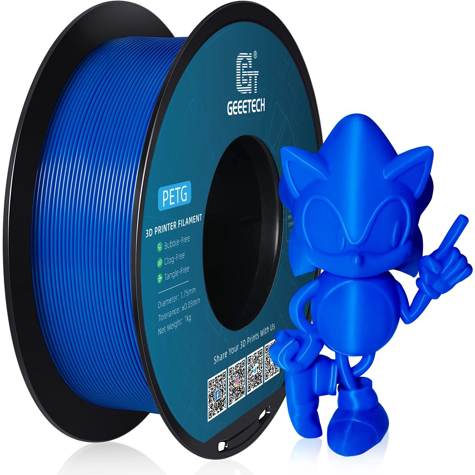 Geeetech, filament PETG o gramaturze 1,75 mm, 5 kg, do druku 3D, pakowany próżniowo, dostępny w lokalnych magazynach, kolorowy plastik, pasuje do większości drukarek 3D FDM. — zdjęcie produktu 6