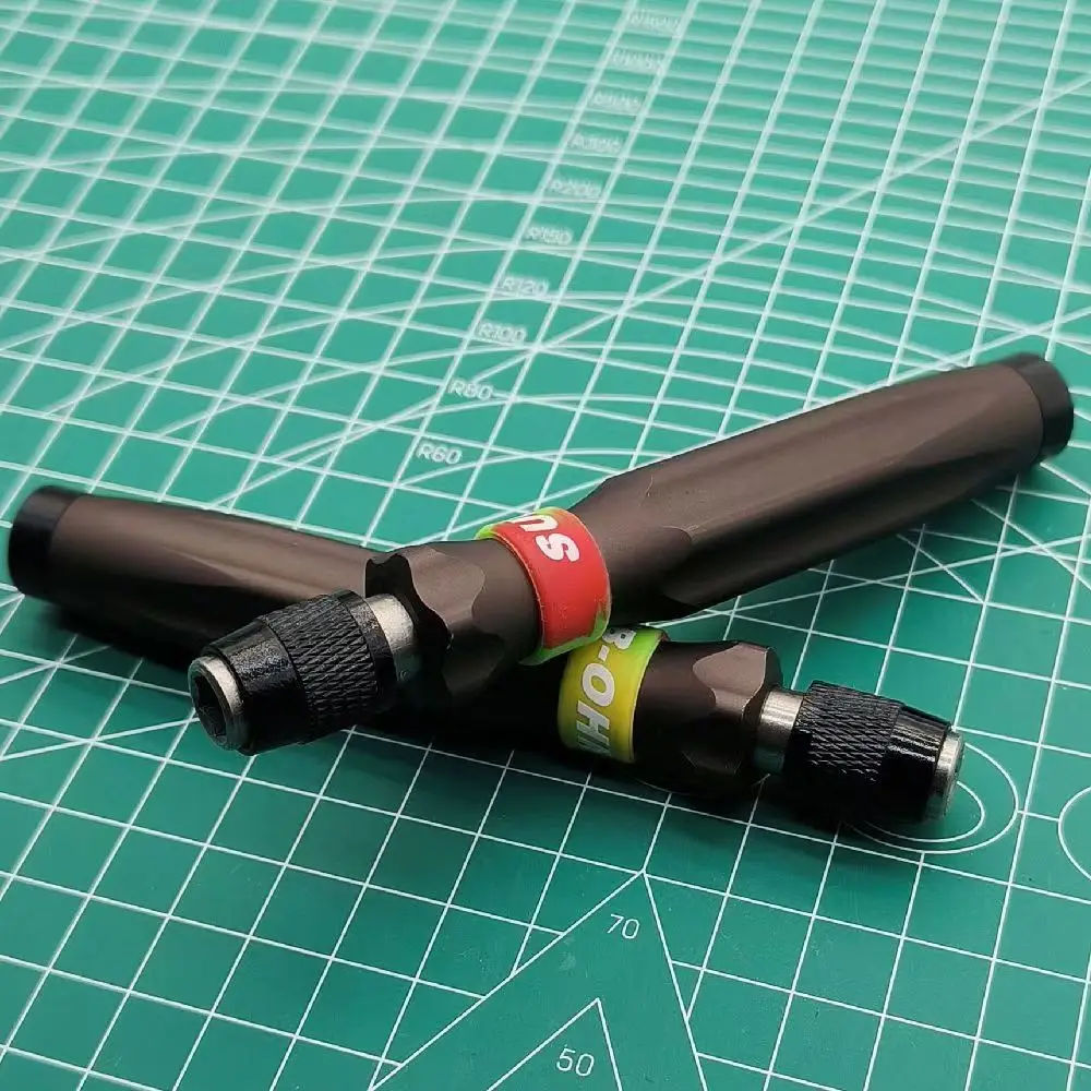 Mini chave de fenda com alça, ferramentas de manutenção multifuncionais, cabeça hexagonal, travamento automático universal, 6,35mm