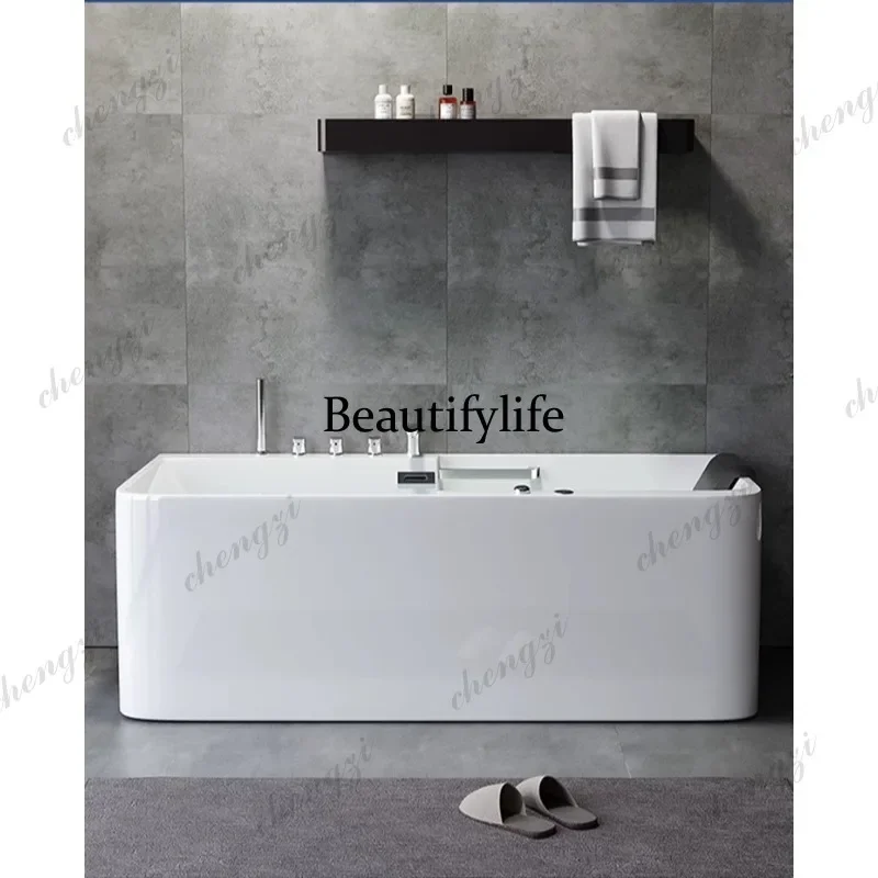 M02 Acrylic household three-sided skirt and double armrests seamlessly spliced freestanding constant temperature surfing jacuzzi