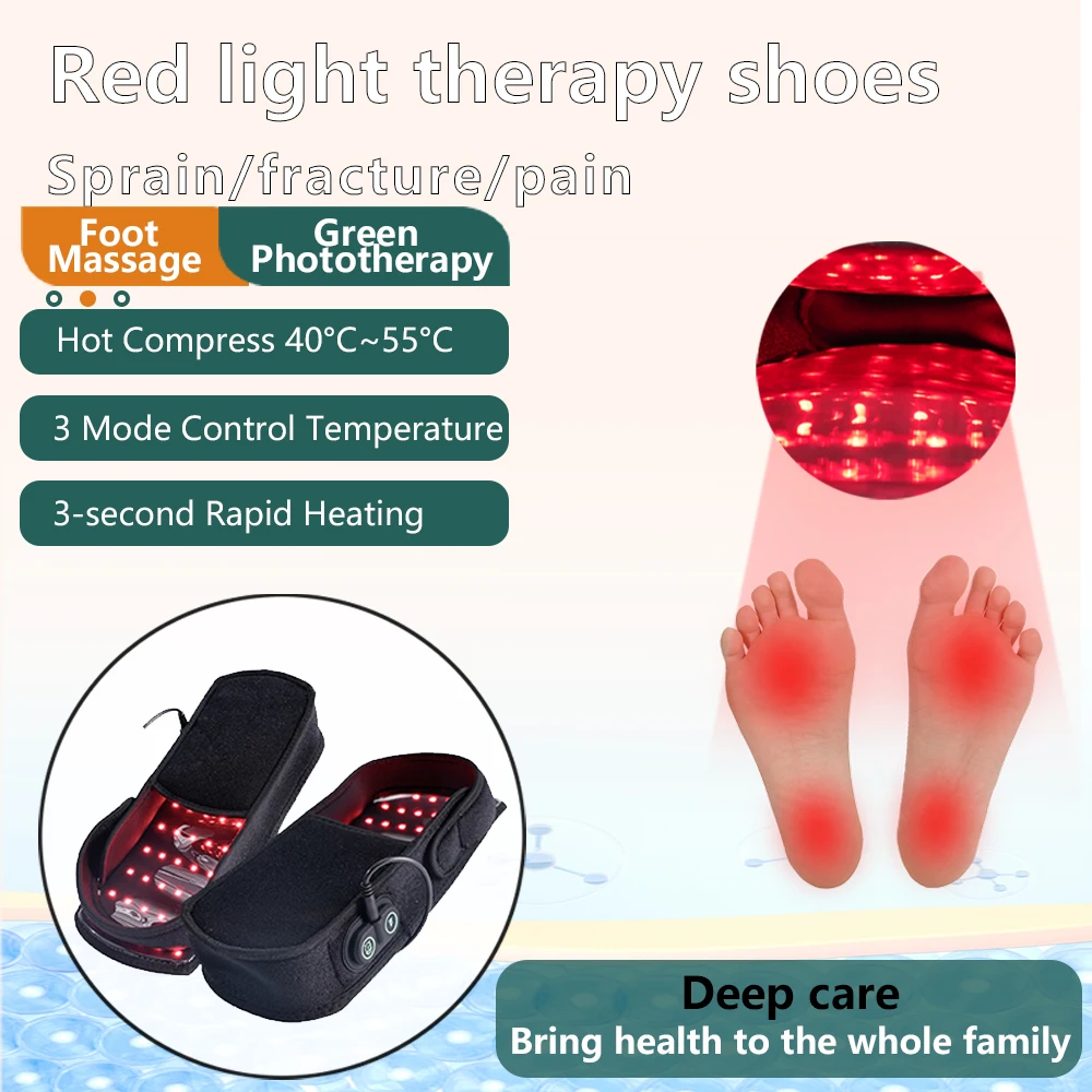 

Red Light Slippers Infrared 850NM LED Light Red Light 660NM Therapy For Feet Therapy Device Home Foot Massaging Keep Warm