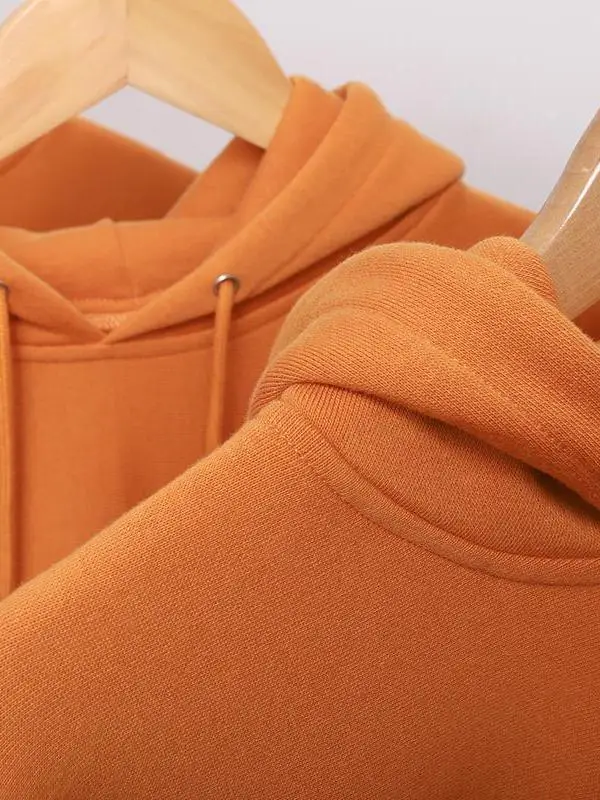 

Американское худи из плотного хлопка, 100% хлопок, повседневное, оранжевое, для осени и зимы